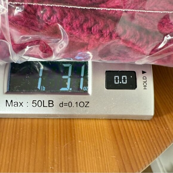 Aran Mor Women's 100% Merino Wool Magenta Chunky Fisherman Sweater Turtleneck S - Picture 7 of 9